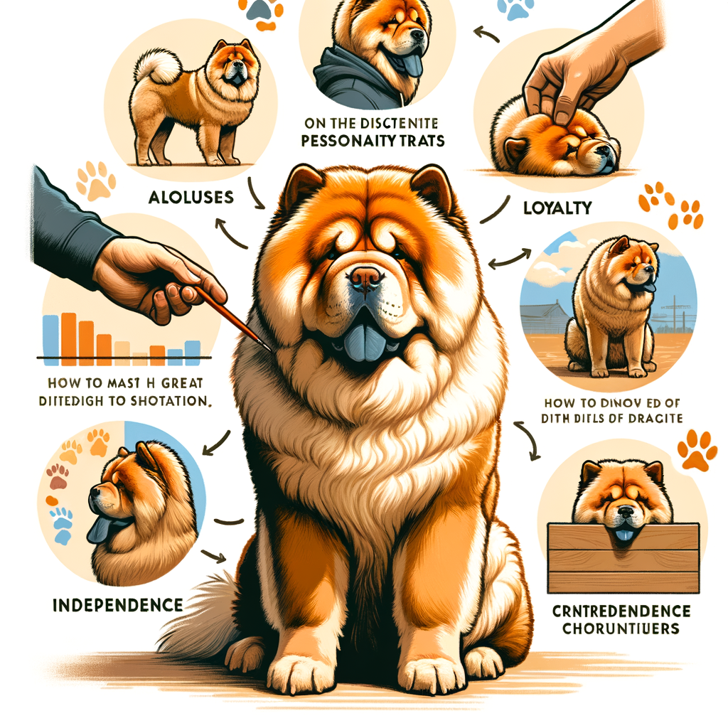 Illustration highlighting unique characteristics and personality traits of Chow Chow dogs, aiding in understanding Chow Chow behavior and temperament.